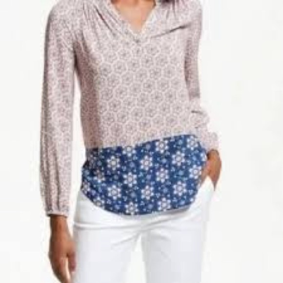 Boden Women's Size 4 Pink & Blue Floral Peasant Blouse Top - Picture 11 of 11